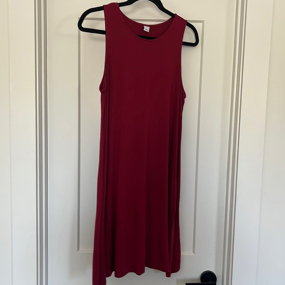 Burgundy/red swing tank dress from Old Navy